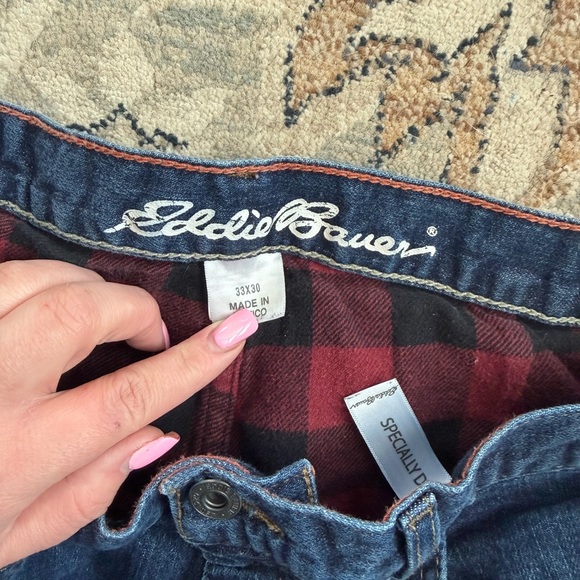Eddie Bauer Flannel Lined Straight Jeans - Picture 2 of 4